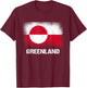 Greenland Flag , black T-Shirt - T-Shirt | Maroon