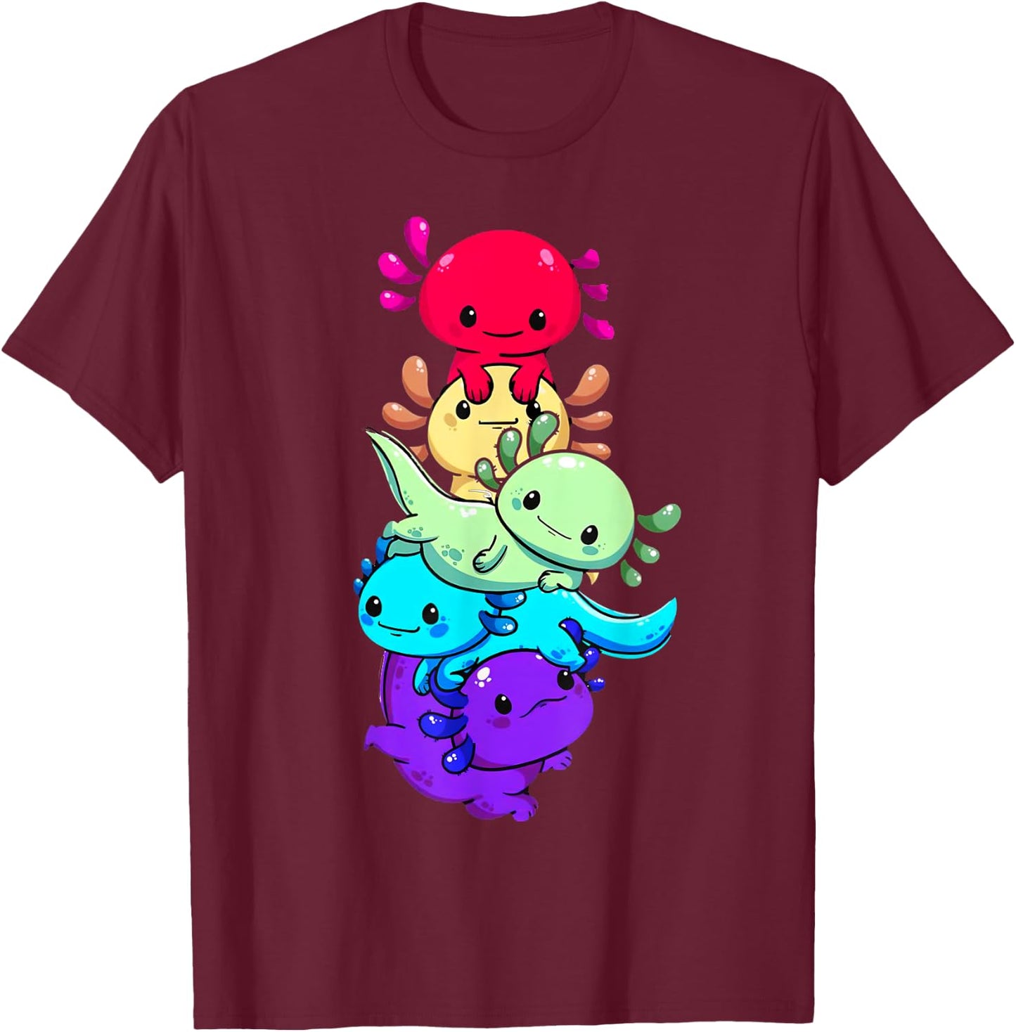 Love Axolotl Damenhemd Axolotl Lovers für Kinder und Mädchen T-Shirt - T-Shirt | Maroon