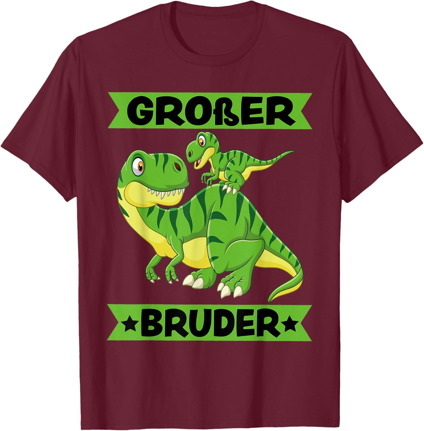 Dinosaur Big Brother 2025 Cute T-Rex Dino T-Shirt - T-Shirt | Maroon