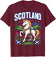 Men Scottish Unicorn Flag Thistle T-Shirt - T-Shirt | Maroon