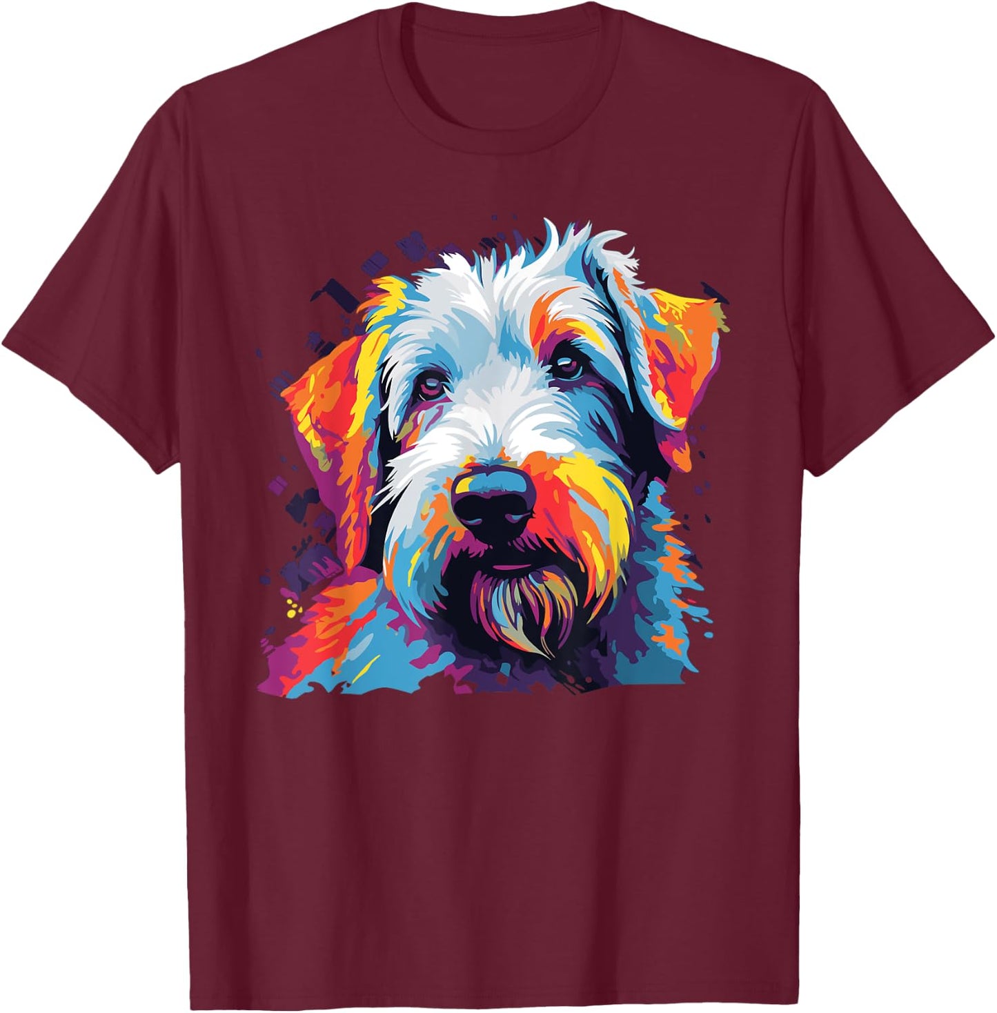 Watercolor Colorful Sealyham Terrier Dog T-Shirt - T-Shirt | Maroon