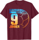 9th Birthday Retro Handball Player 9 Years Boy Kids , black T-Shirt - T-Shirt | Maroon