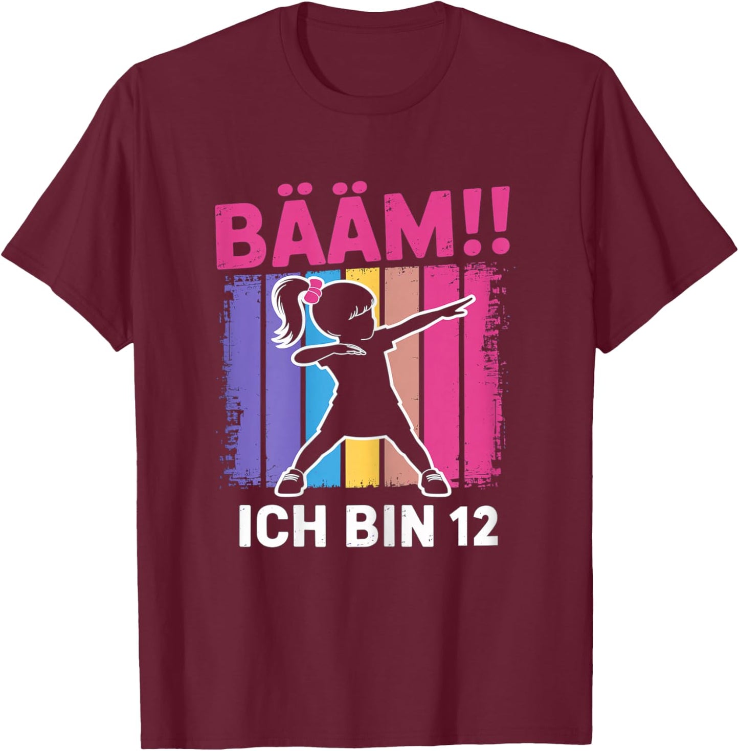 Bääm Ich Bin 12 Dabbing Mädchen 12. Geburtstag T-Shirt - T-Shirt | Maroon