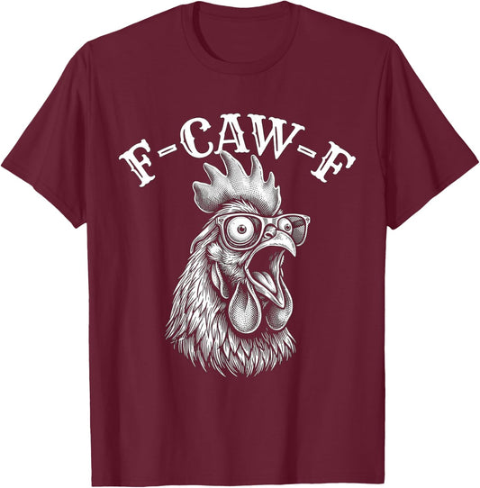 Funny Chicken with Glasses Nerdy Rooster Humor T-Shirt - T-Shirt | Maroon