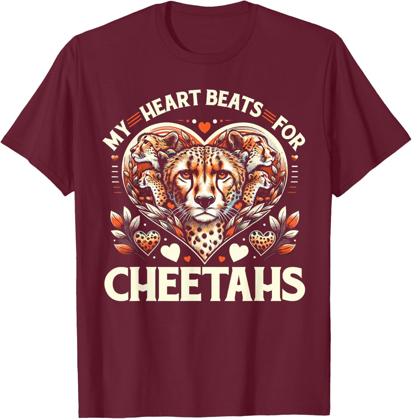Leopard Cheetah T-Shirt - T-Shirt | Maroon