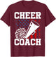 Cheer Coach Leopard Cheetah Print Red Cheer T-Shirt - T-Shirt | Maroon