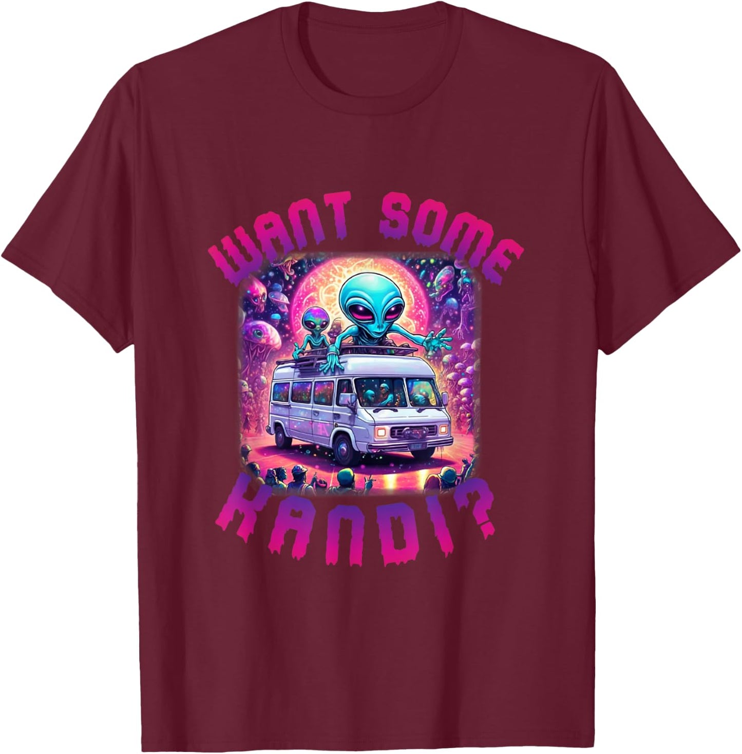 Want Some Kandi Funny EDM Rave Alien T-Shirt - T-Shirt | Maroon