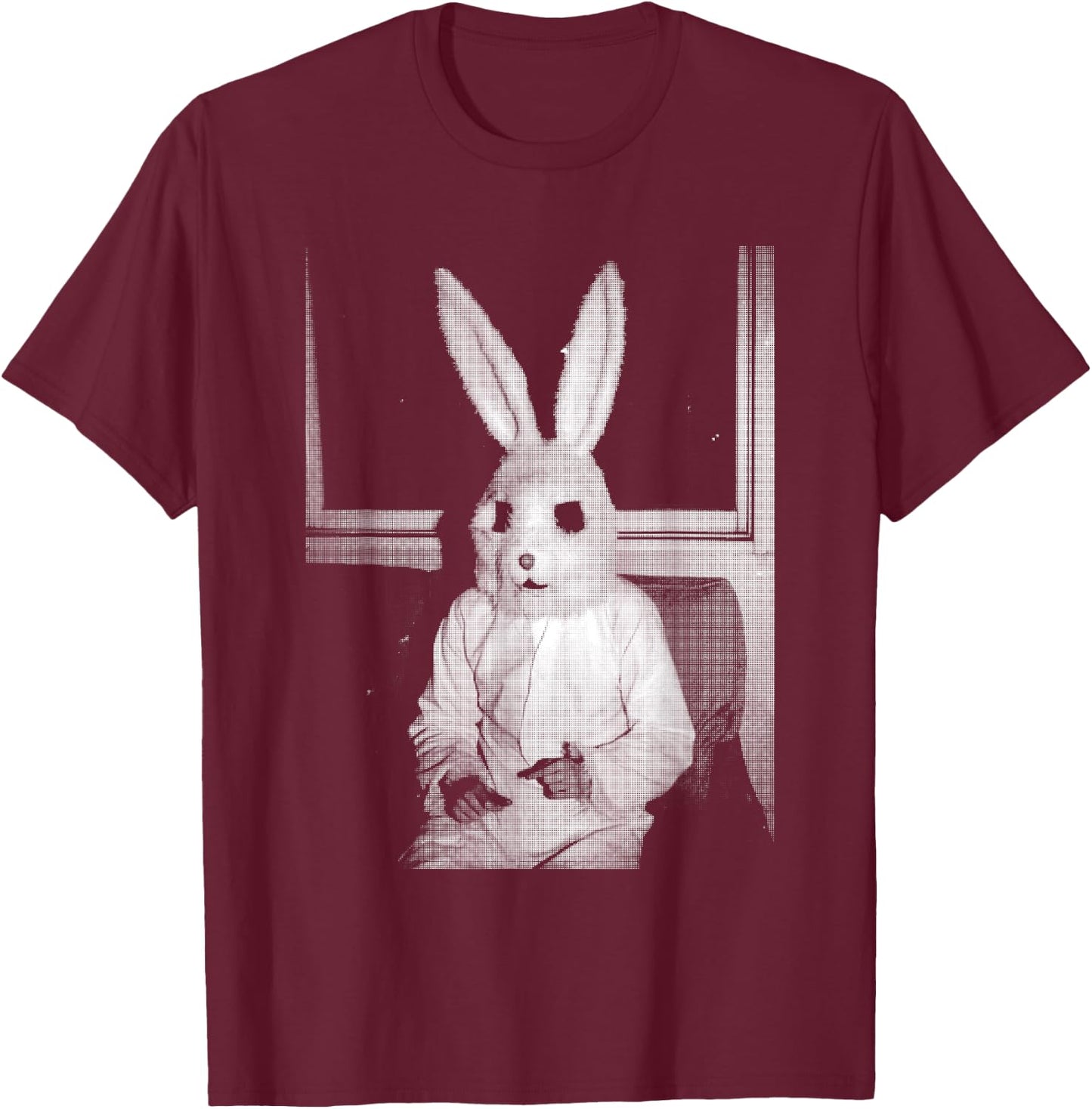 Horror Bunny Rabbit | Dark Creepy Unholy Gothic Halloween T-Shirt - T-Shirt | Maroon