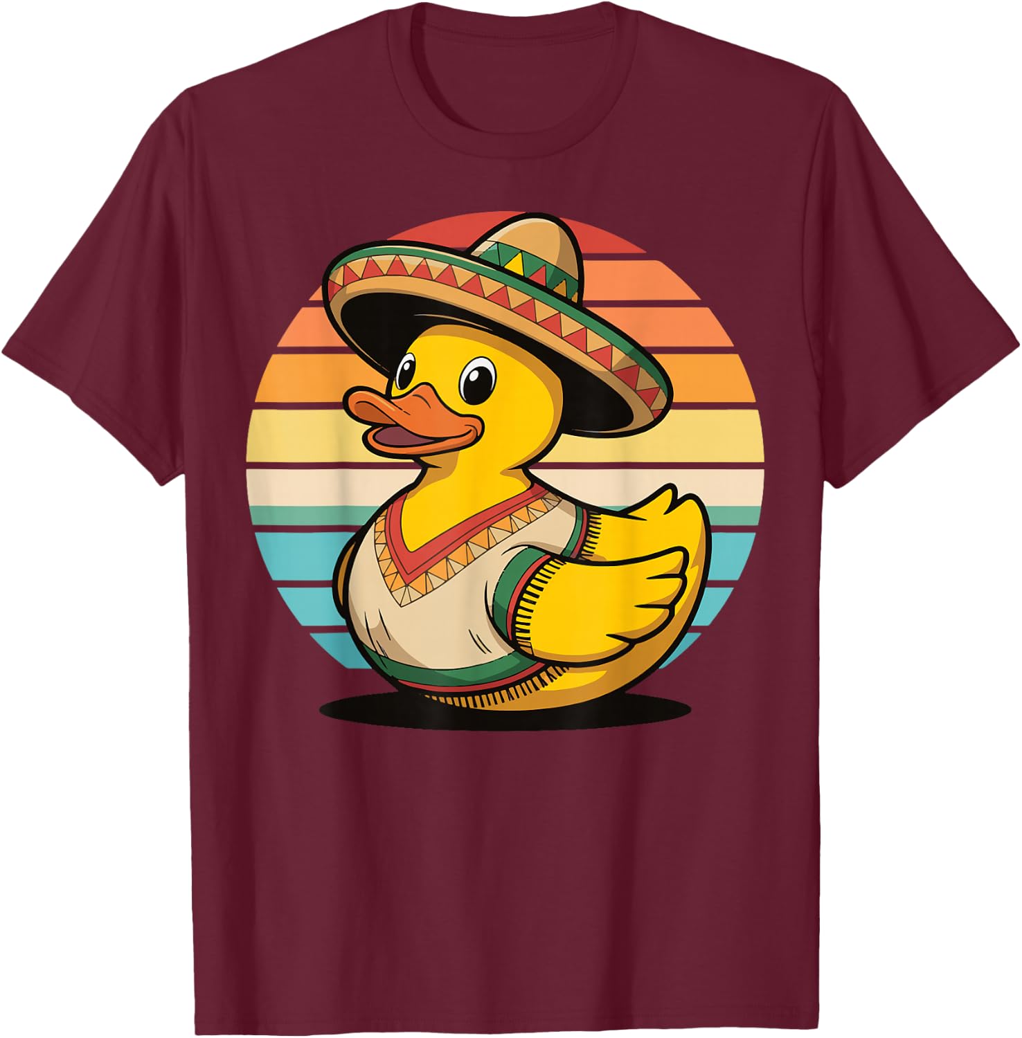 Rubber Duck Cinco De Mayo T-Shirt - T-Shirt | Maroon