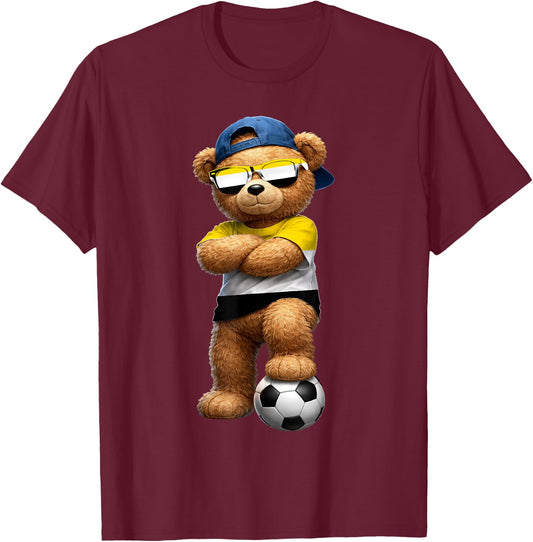Garifuna Flag Teddy Player Sports Outfit for Garifuna T-Shirt - T-Shirt | Maroon
