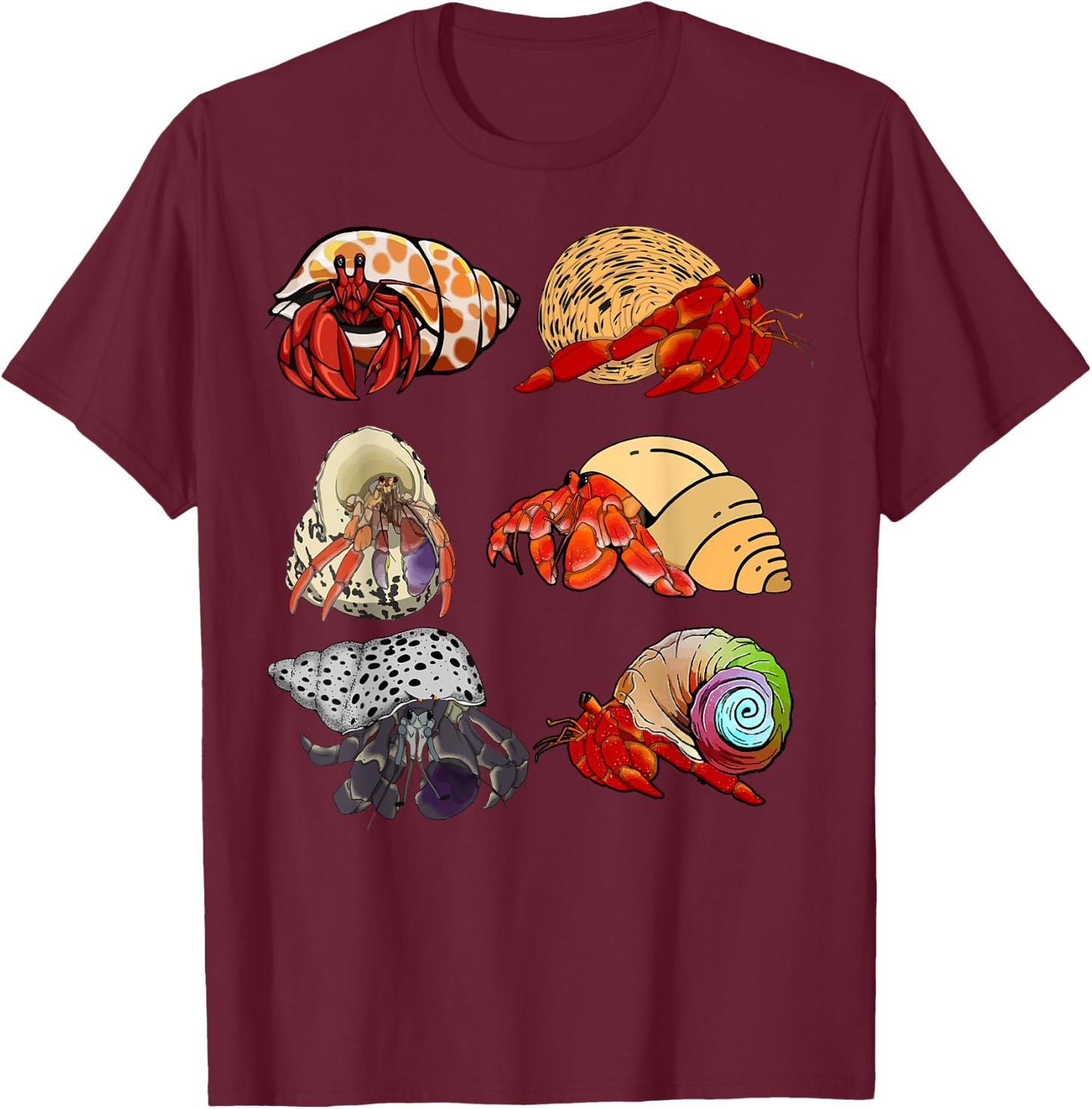 Hermit Crab Shell Animal Seafood Lover Pet Owner Aquarist T-Shirt - T-Shirt | Maroon