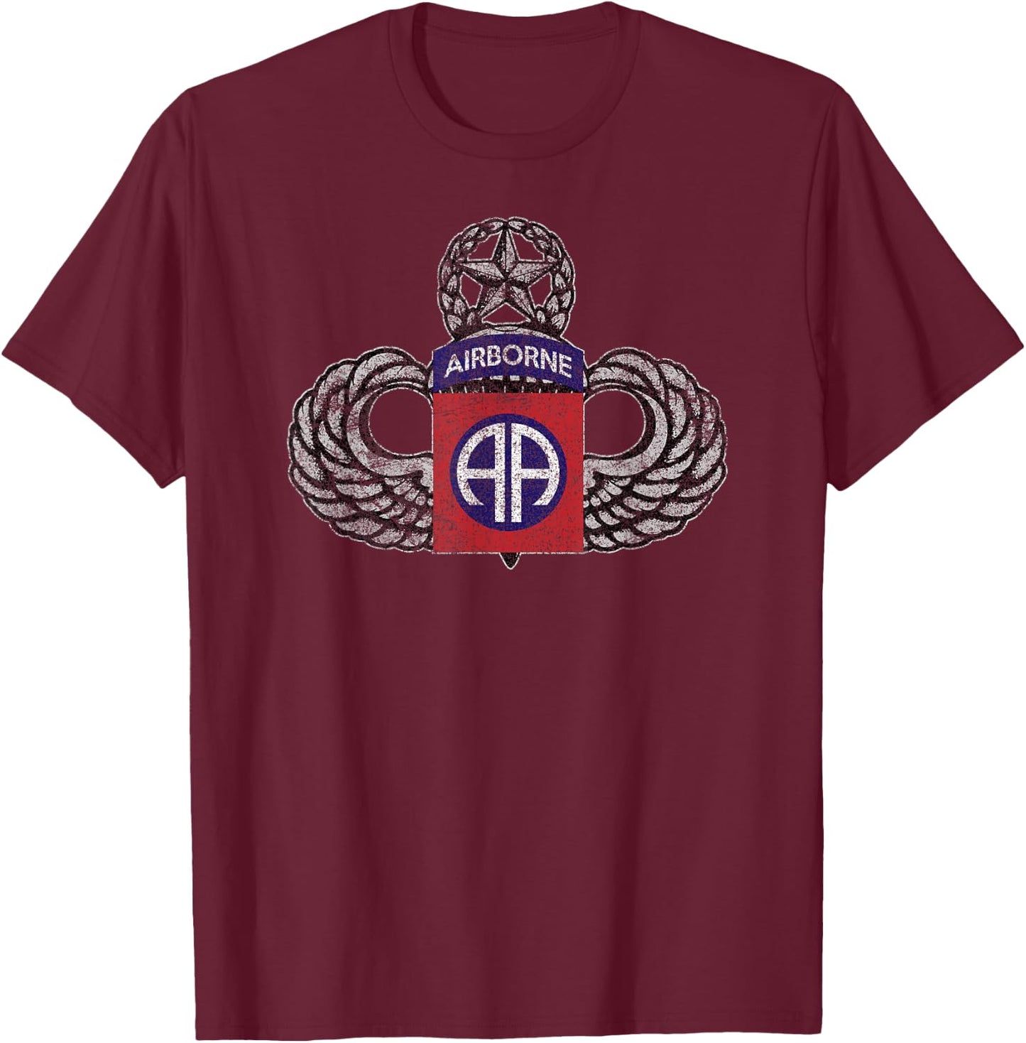 American Marauder: 82nd Airborne Old School Jump Wings T-Shirt - T-Shirt | Maroon