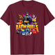 Batman Batwheels Characters Team T-Shirt - T-Shirt | Maroon