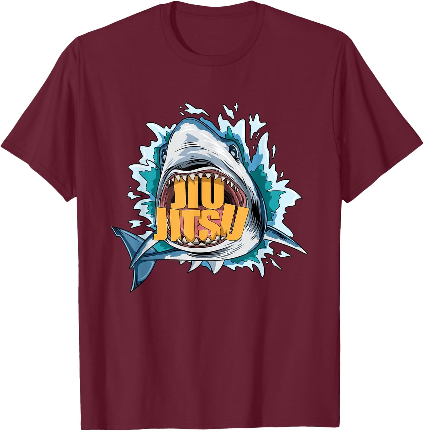Jiu Jitsu Shark T-Shirt - T-Shirt | Maroon