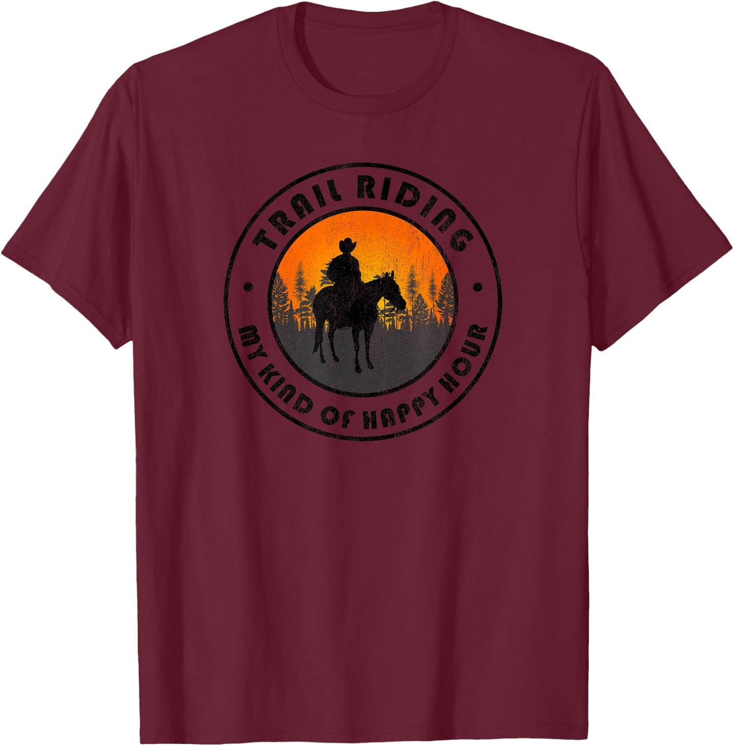 Trail Riding | Horseback Camping Vintage Gift Women T-Shirt - T-Shirt | Maroon