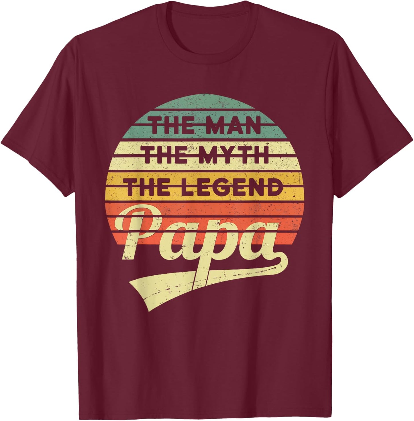 Vatertag Retro - The Man The Myth The Legend Papa T-Shirt - T-Shirt | Maroon