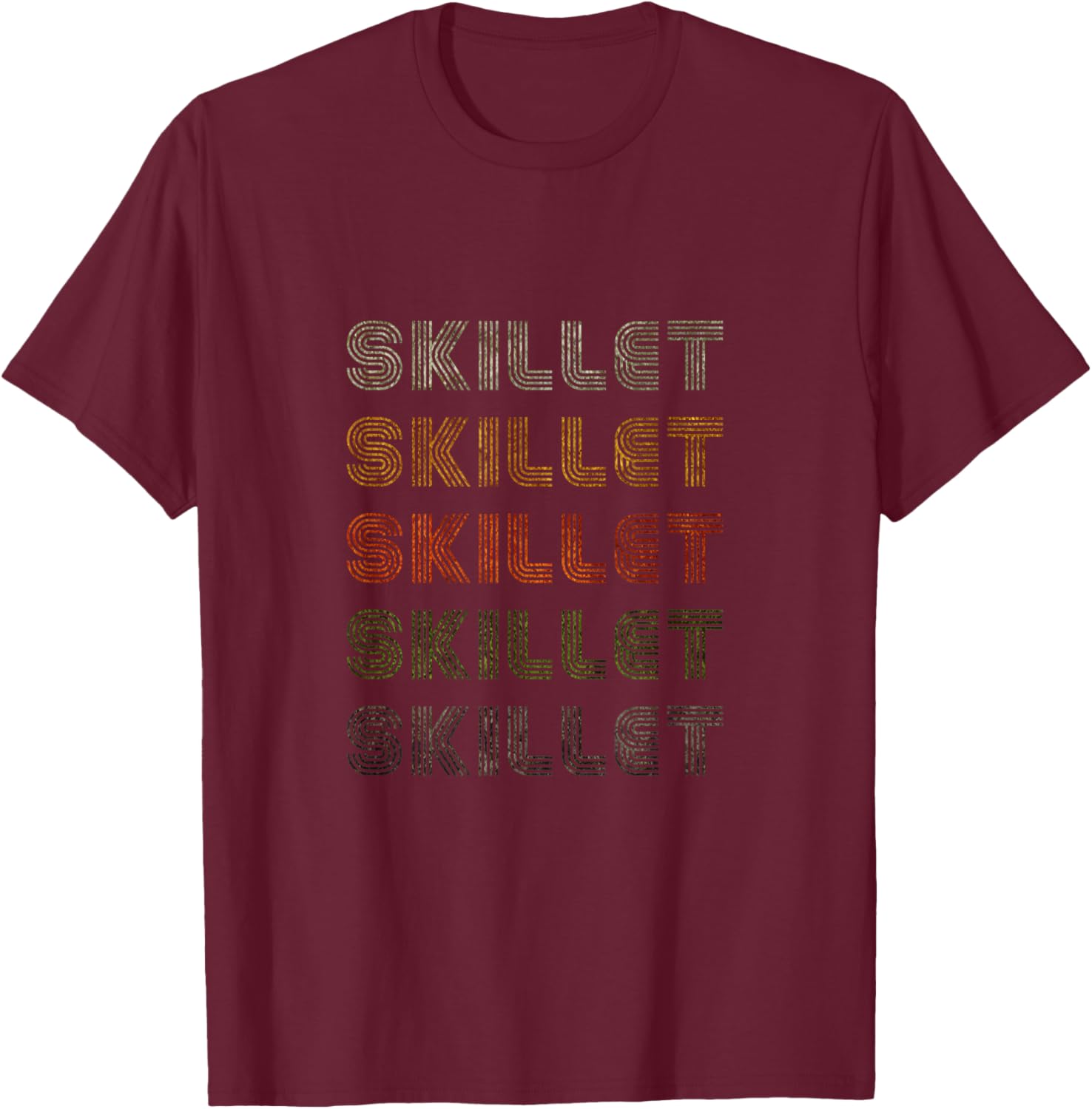 Love Heart Skillet Grunge Vintage Style Black Skillet T-Shirt - T-Shirt | Maroon