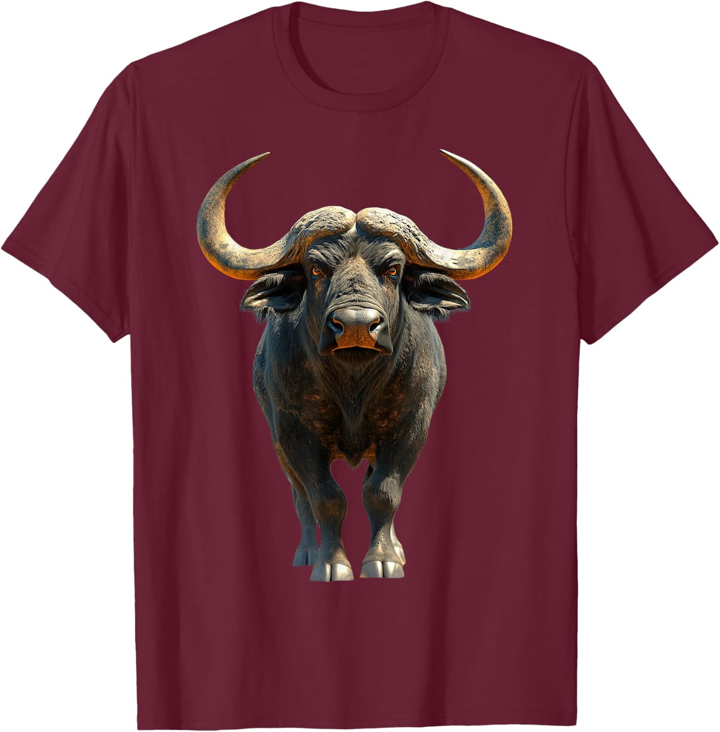 Buffalo Cape Water Buffalos Safari South African Buffalo T-Shirt - T-Shirt | Maroon