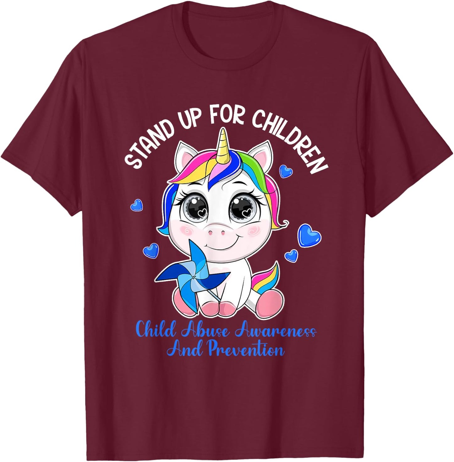 April Child Abuse Prevention Month - Stand Up For Children T-Shirt - T-Shirt | Maroon