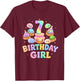 7th Birthday Girl Dumpling Shirt Cute Kawaii Dumpling Party T-Shirt - T-Shirt | Maroon