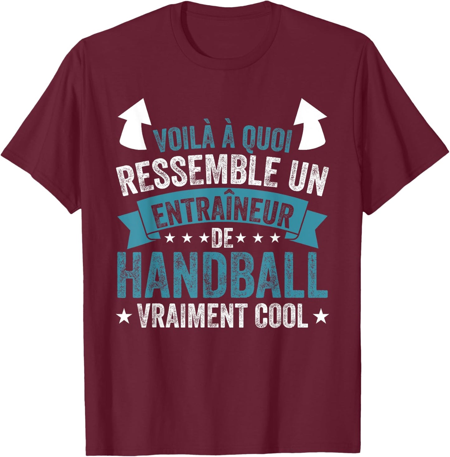 Funny Coach A Handball Coach Really Cool , Black, S T-Shirt - T-Shirt | Maroon