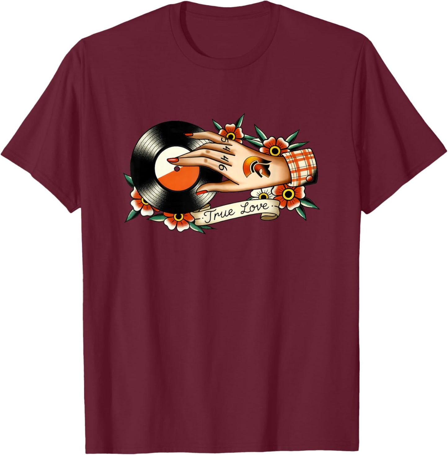 True Love Trojan Skinhead Reggae - Anti-Racist 1969 Ska T-Shirt - T-Shirt | Maroon