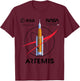 NASA Artemis Mission SLS Worm und ESA Logo T-Shirt - T-Shirt | Maroon