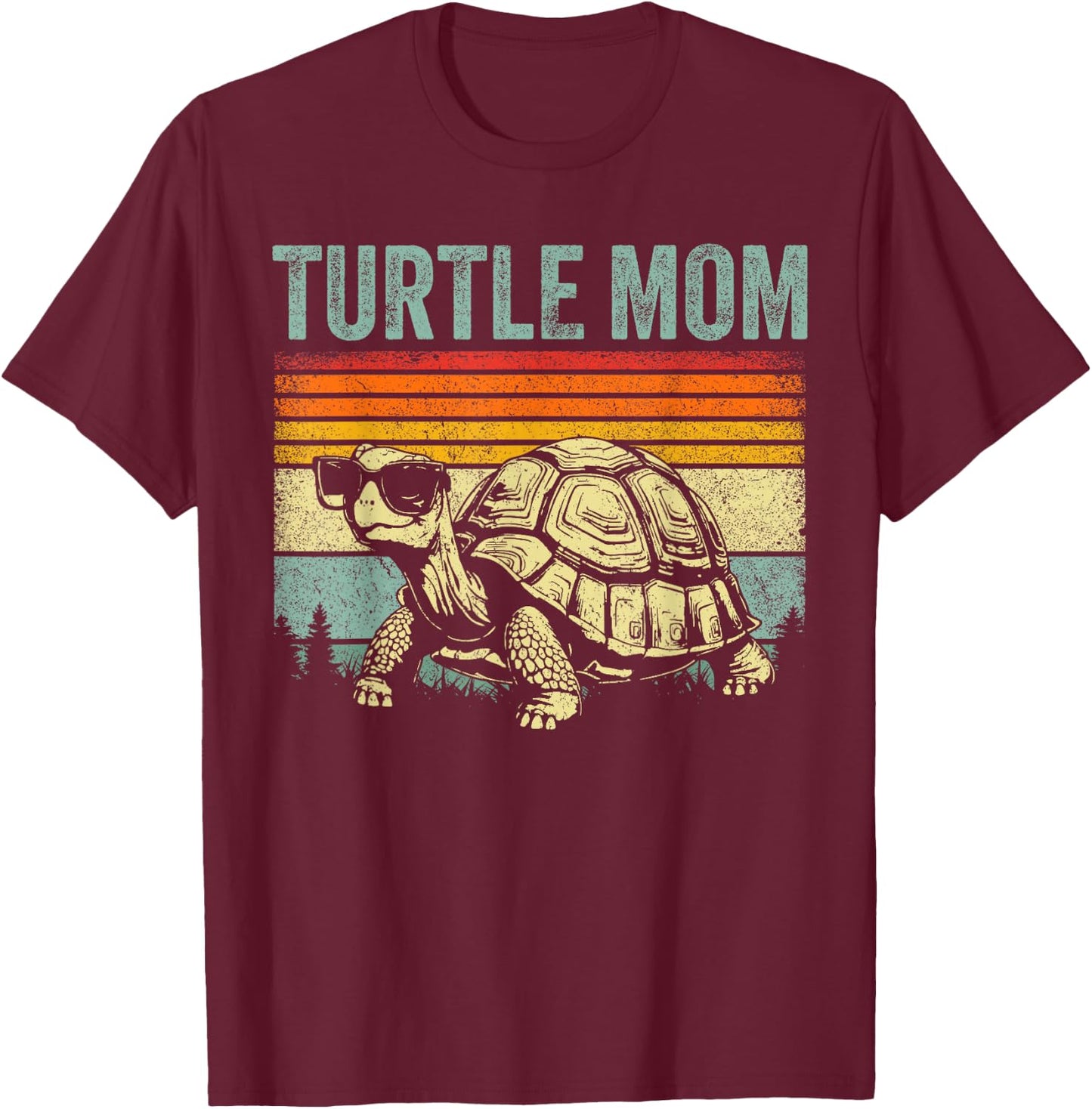 Vintage Turtle Mom Turtle Lovers Tortoise Mommy Mother's Day T-Shirt - T-Shirt | Maroon