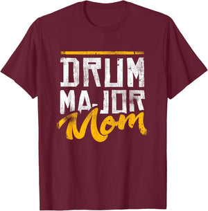 Drum Major Mom Mother's Day Vintage Drummers Marching Band T-Shirt - T-Shirt | Maroon