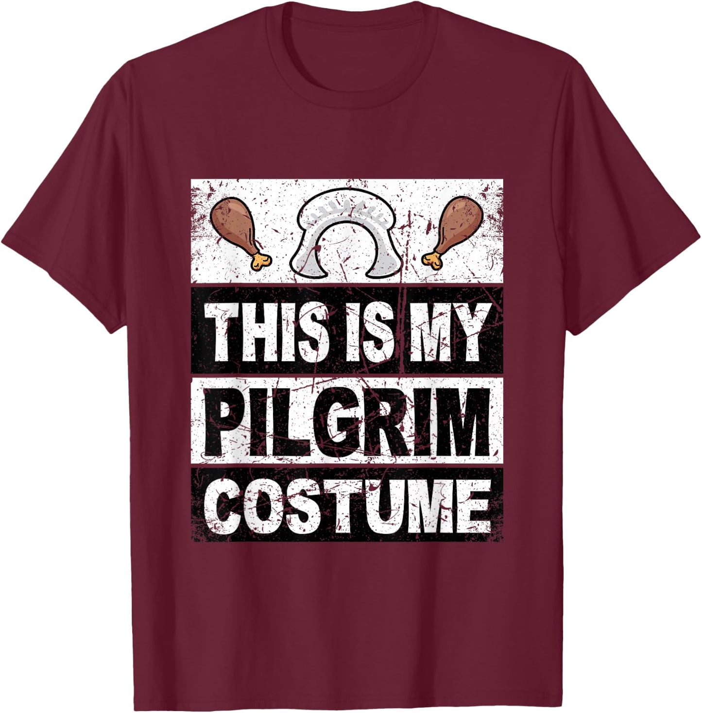 Thanksgiving Shirt Pilgrim Costume Turkey Day Woman Girls T-Shirt - T-Shirt | Maroon