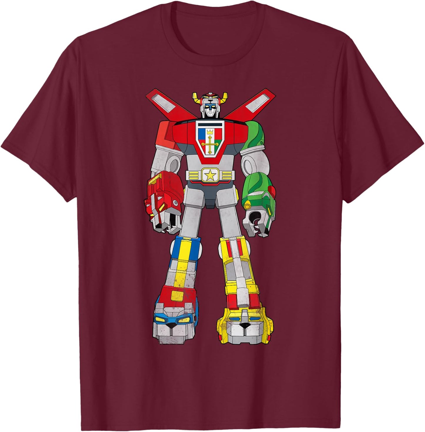Voltron Retro Defender Battle Ready Graphic T-Shirt - T-Shirt | Maroon