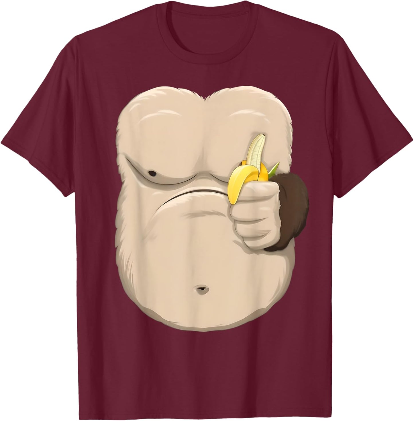 Monkey Costume , Women and Children - Funny Monkey , brown T-Shirt - T-Shirt | Maroon