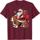 Xmas Lighting Funny Santa Riding Basset Hound Dog Christmas Men Women Kids T-Shirt - T-Shirt | Maroon