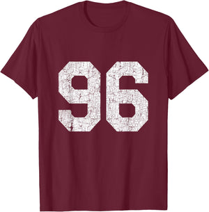 #96 Jersey Uniform Varsity Sports Number, 1996, 96th T-Shirt - T-Shirt | Maroon