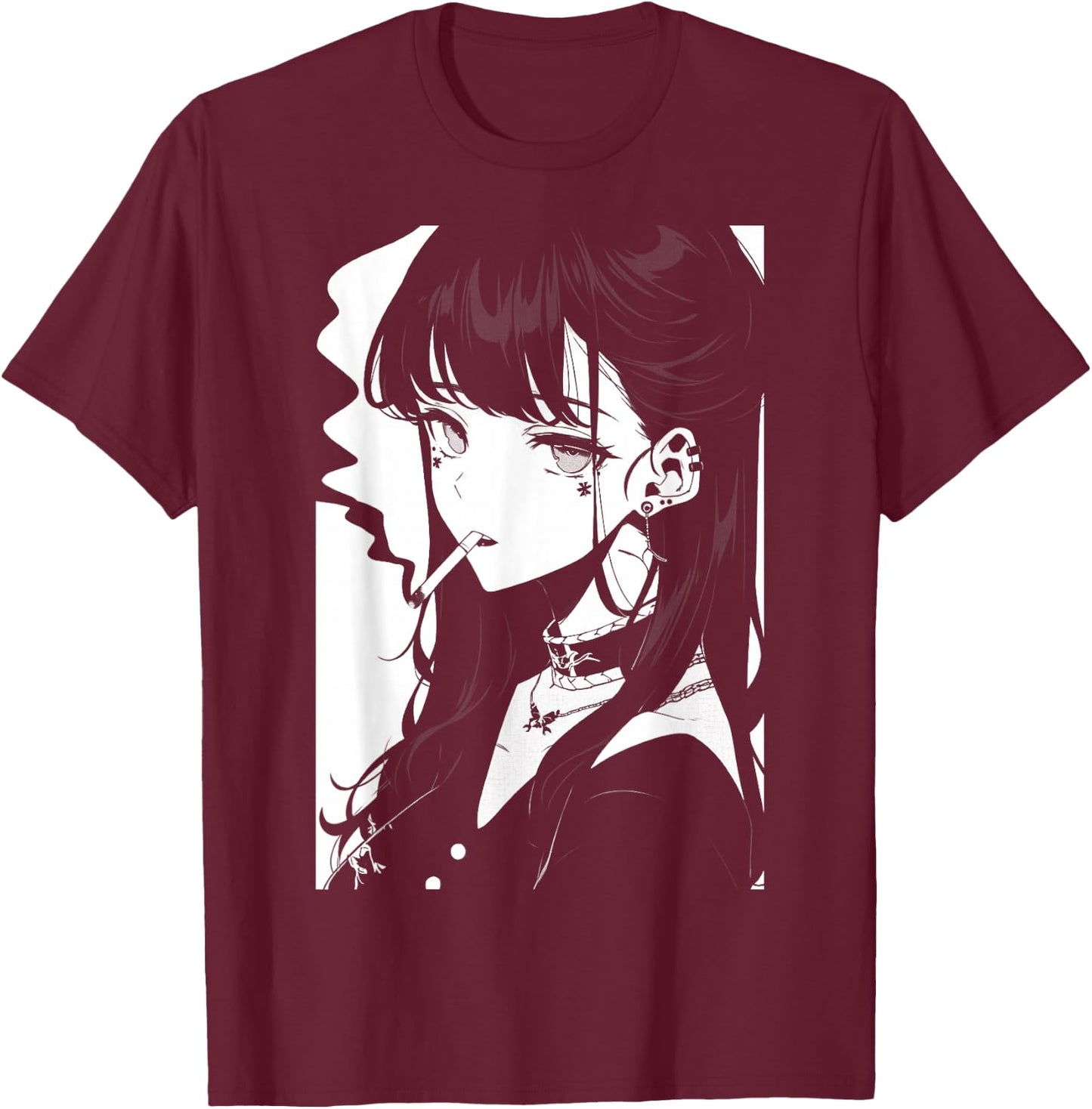 Alt Grunge Pastel Goth Edgy Emo Egirl Punk Anime Manga Girl , black T-Shirt - T-Shirt | Maroon