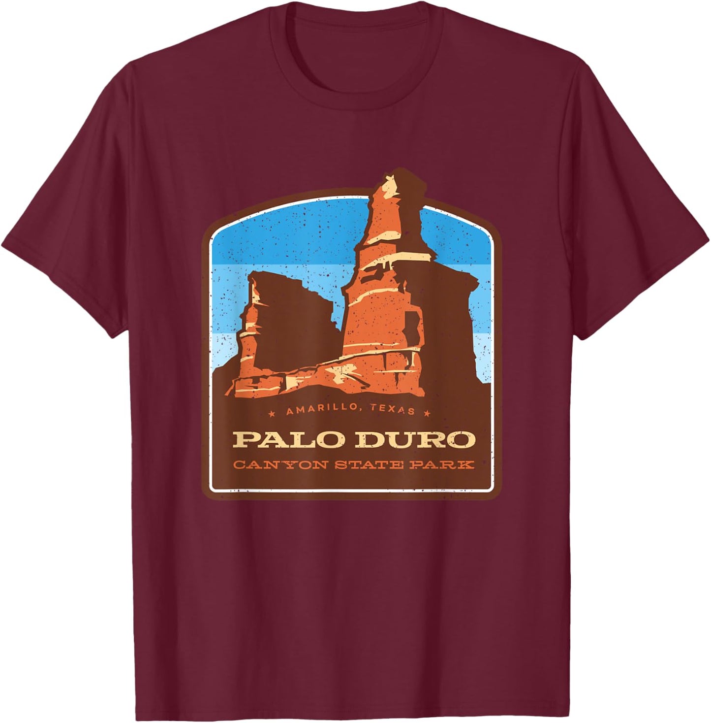 Vintage Palo Duro Canyon State Park Texas Travel Souvenir T-Shirt - T-Shirt | Maroon
