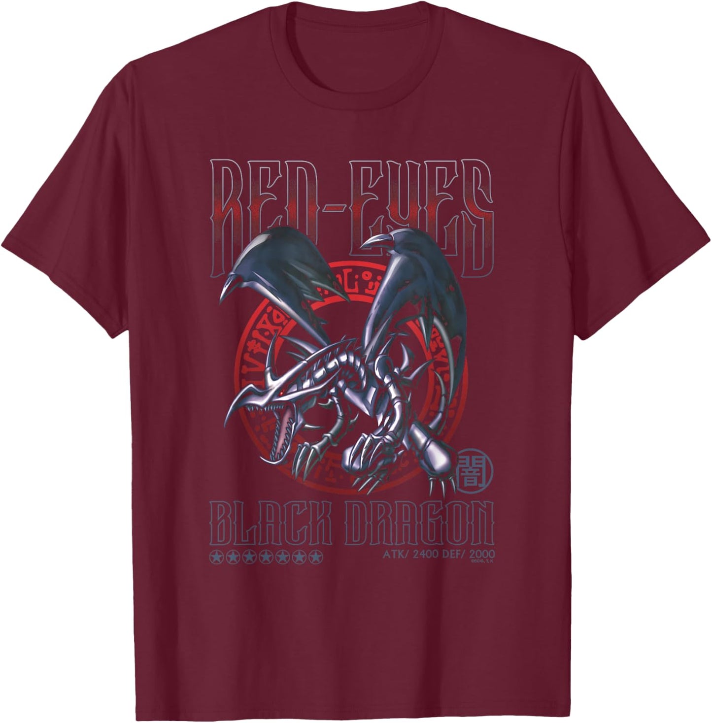 Yu-Gi-Oh! Red-Eyes Black Dragon Trading Card Game Anime T-Shirt - T-Shirt | Maroon