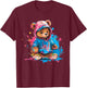 Colourful Teddy Bear Men's Women's Children's , black T-Shirt - T-Shirt | Maroon