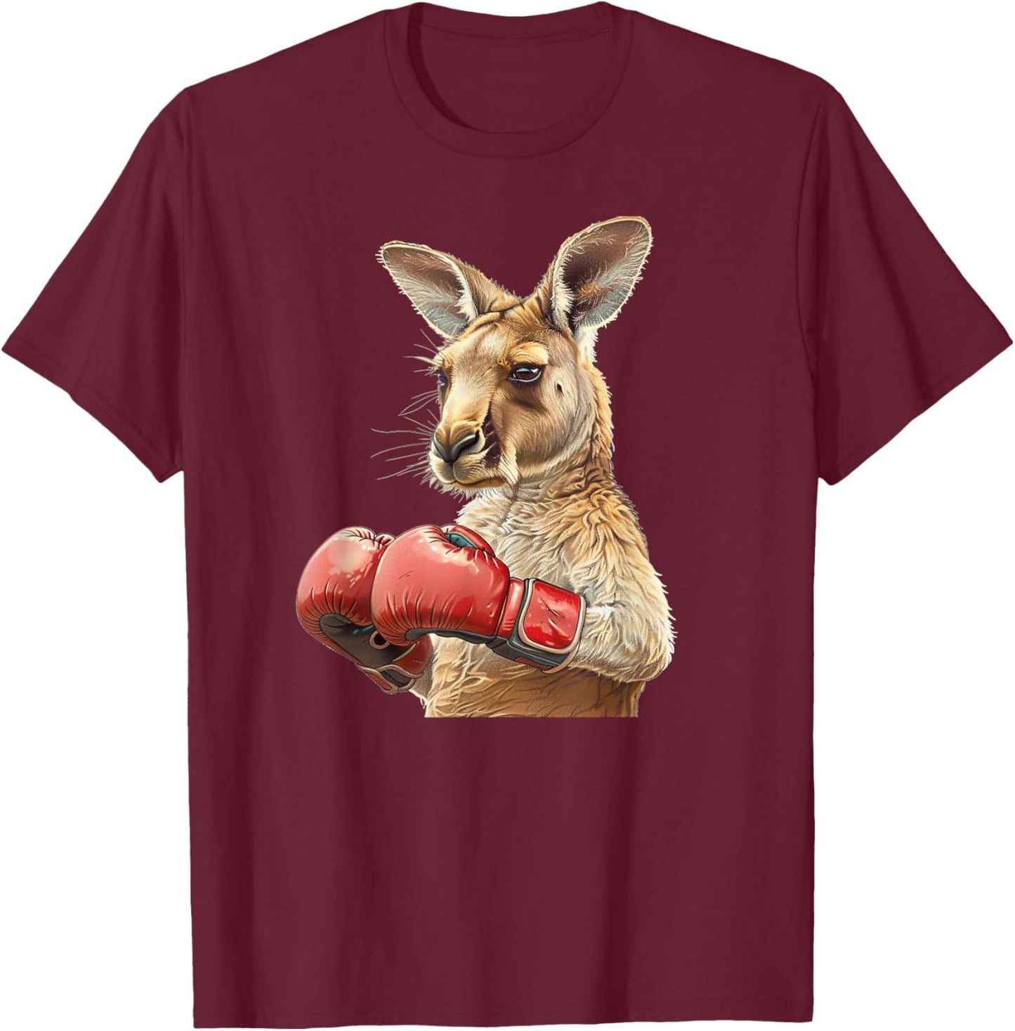 Cool Kangaroo Costume with Boxing Gloves , black T-Shirt - T-Shirt | Maroon