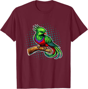 Guatemalan Quetzal , Black, S T-Shirt - T-Shirt | Maroon