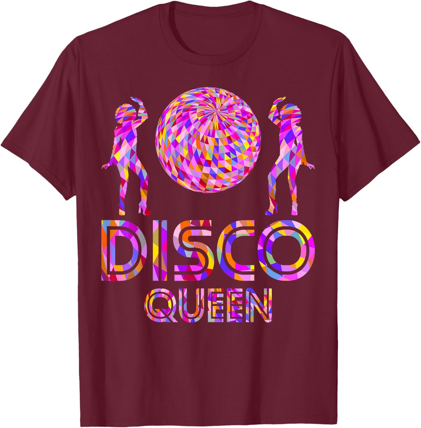 Fantastic Natural Diva Afro Disco Queen 70's Party , black T-Shirt - T-Shirt | Maroon