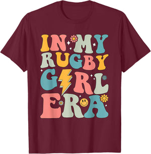 Groovy In My Rugby Girl Era Women T-Shirt - T-Shirt | Maroon