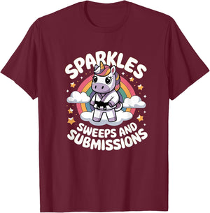 Jiu Jitsu Unicorn - Cute Grappling BJJ T-Shirt - T-Shirt | Maroon