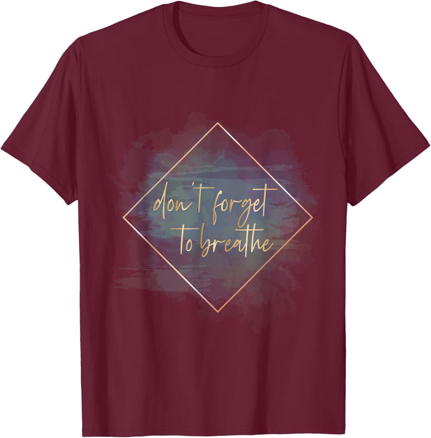Letter Printed Yoga / Don´t forget to breathe T-Shirt - T-Shirt | Maroon