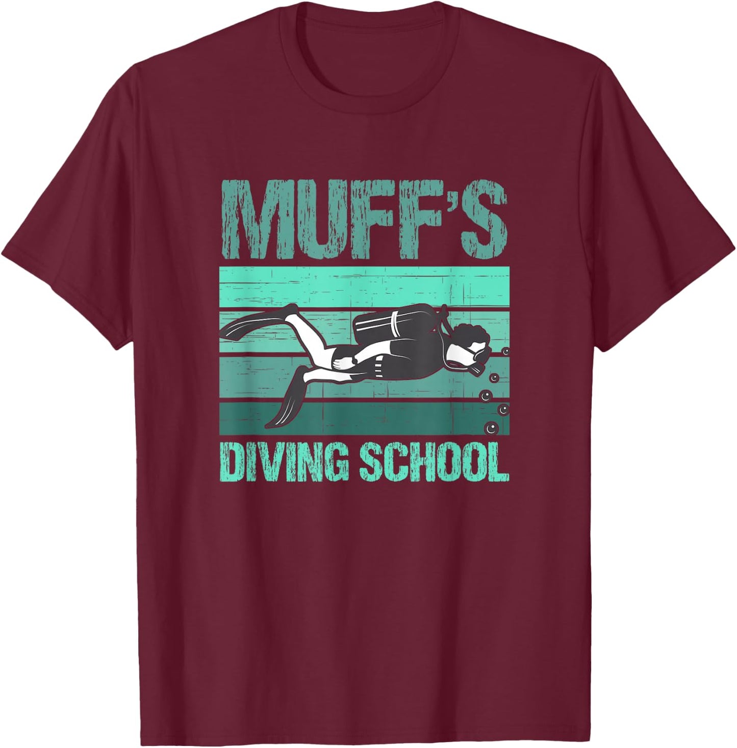 Muffs Diving School T-Shirt - T-Shirt | Maroon