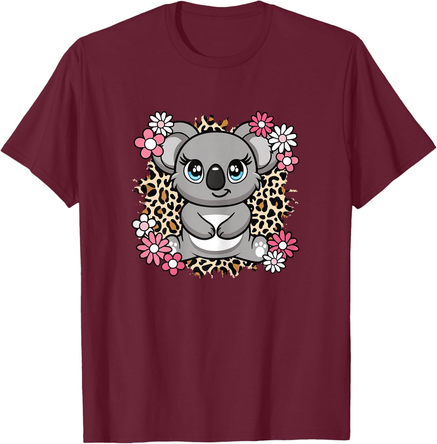 Cute Koala Lover Women Girls Kids T-Shirt - T-Shirt | Maroon