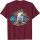 Flowers and Umbrella Cockatoo T-Shirt - T-Shirt | Maroon
