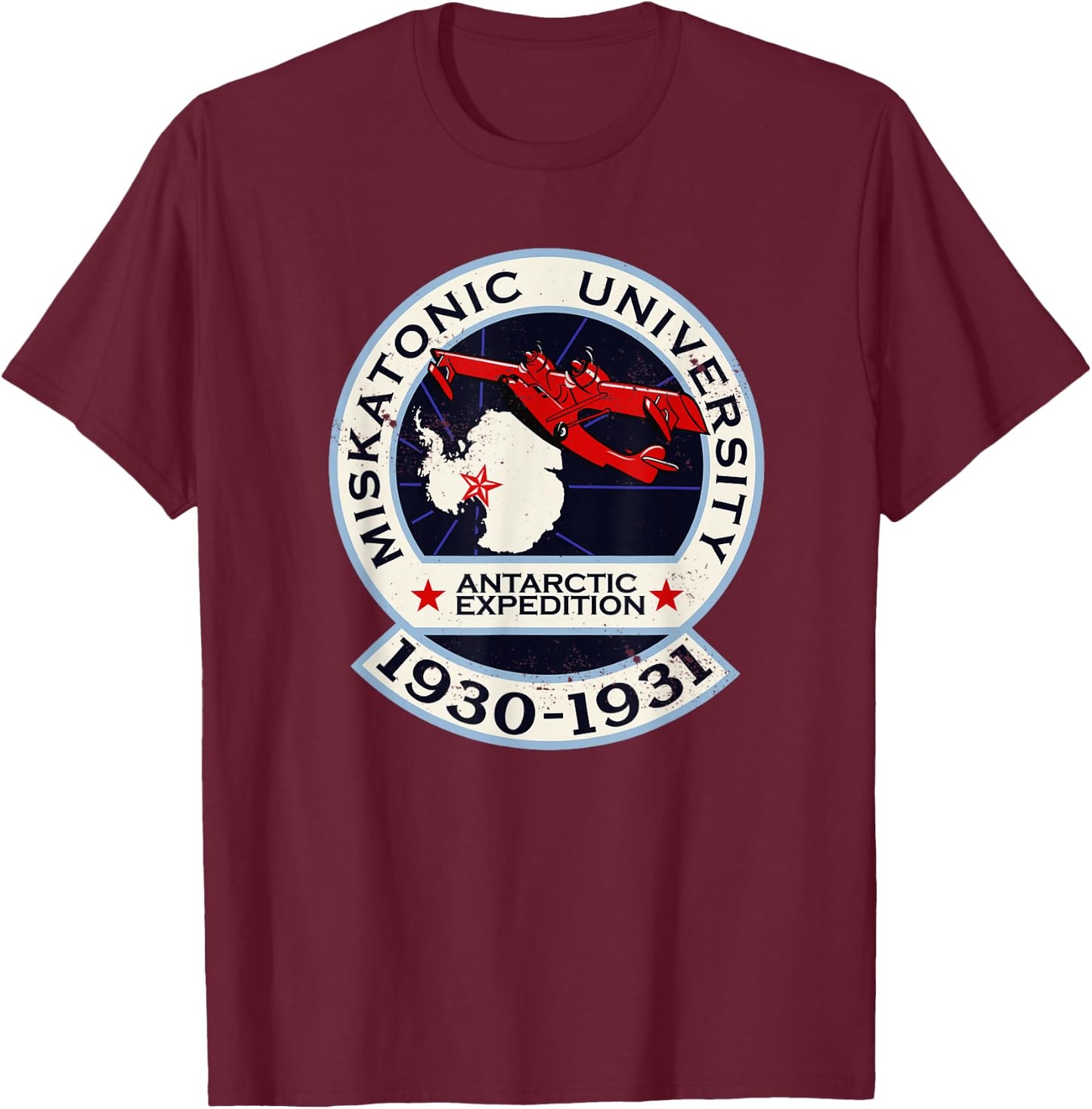 Miskatonic University Antarktic Expedition T-Shirt - T-Shirt | Maroon