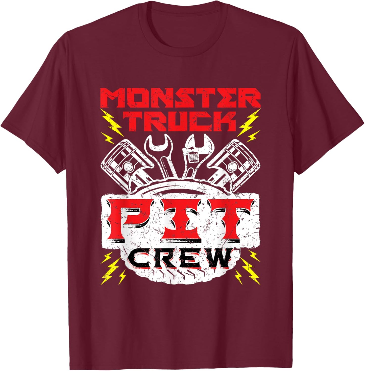 Monster Truck Pit Crew - Monster Truck Rally T-Shirt - T-Shirt | Maroon