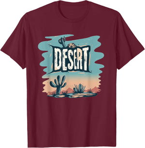 Beautiful Desert Costume with Cactus for Boys and Girls T-Shirt - T-Shirt | Maroon